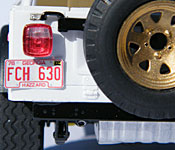 Daisy's Jeep rear with FCH 630 Georgia license plate