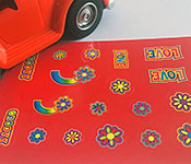 Chevron Cars Rudy Ragtop sticker sheet