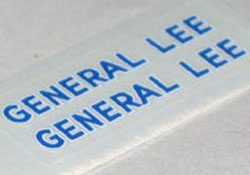 General Lee roof lettering stickers