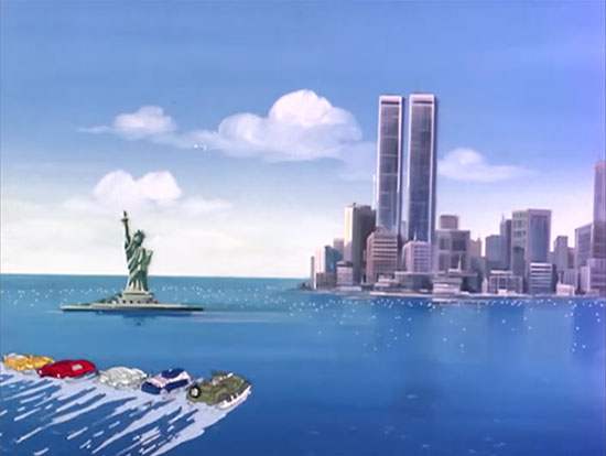 The World Trade Center as seen in the cartoon The Transformers