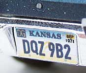 Jericho Roadrunner DQZ 9B2 Kansas License plate