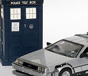 Doctor Who TARDIS with Back to the Future DeLorean