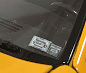 Black Swan Taxi windshield detail
