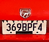 Viper Dodge Viper RT/10 rear badge and license plate