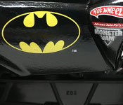 Hot Wheels 2012 Monster Jam Batman sponsor detail